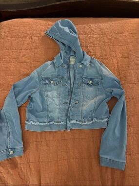 Altar'd State light blue denim hooded jacket